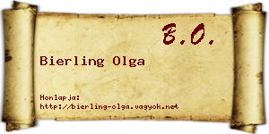 Bierling Olga névjegykártya